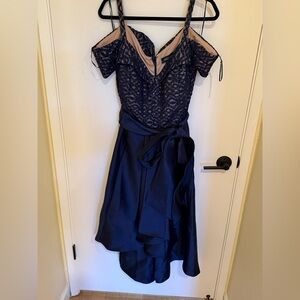 NWT R&M Richards Woman Navy Lace and Satin Dress- Size 18W